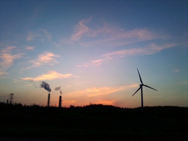 Sunset and Wind power