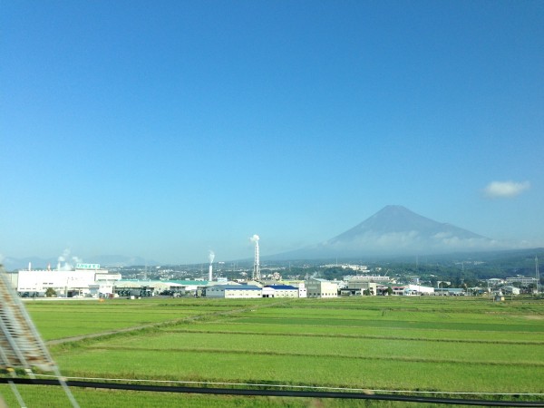 新幹線から撮影した富士山
