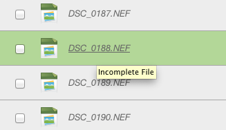 Incomplete File